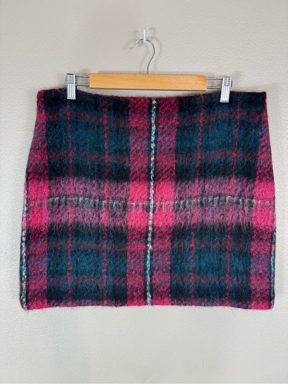 Ralph Lauren Mini Plaid Skirt fuzzy size 14 dark academia career F